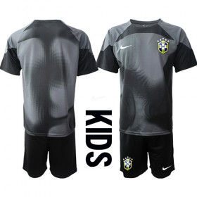 Brasilien Målvakt Hemmakläder Barn VM 2022 Kortärmad (+ Korta byxor)